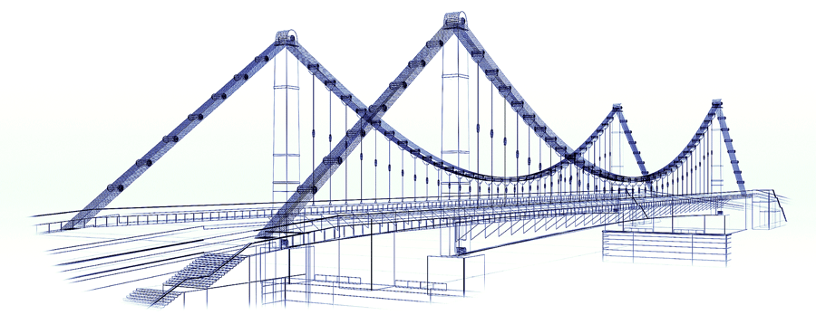 Вантовый мост рисунок